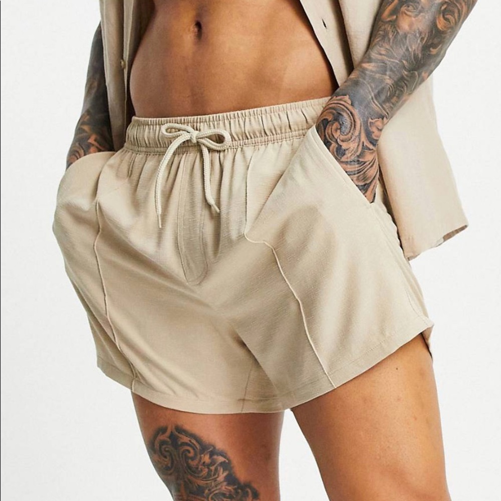 ASOS linen swim shorts